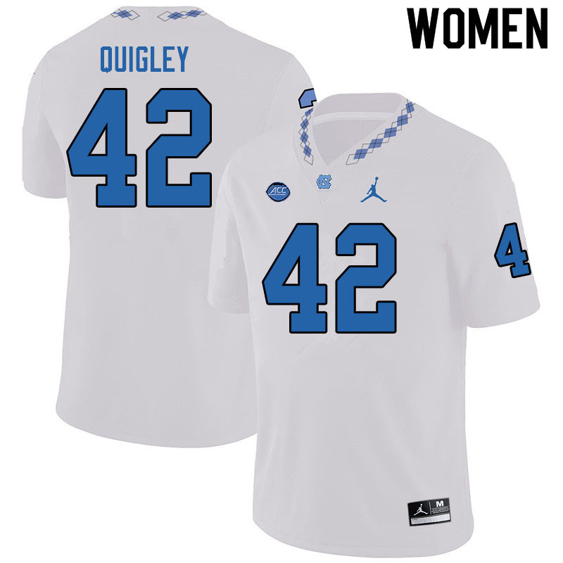 Jordan Brand Women #42 Nick Quigley North Carolina Tar Heels College Football Jerseys Sale-White